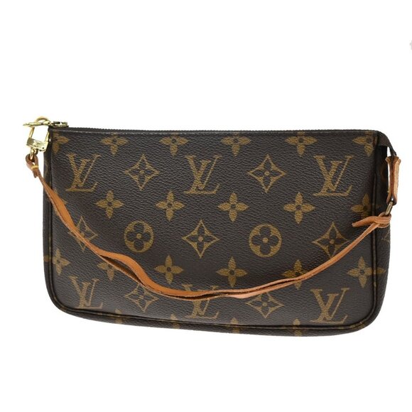 LOUIS VUITTON Pochette Accessoires Hand Bag Monogram Leather BN - Picture 1 of 16